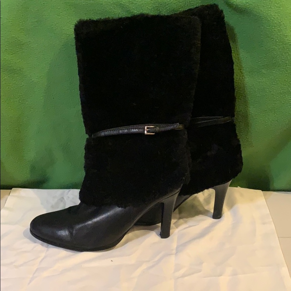 Black leather boots